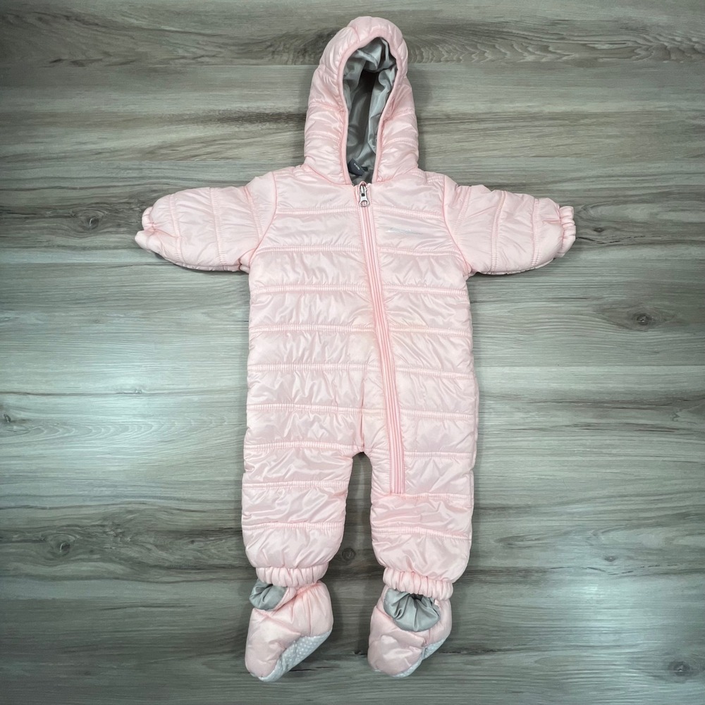 Eddie Bauer Pink Quilted‎ Snowsuit Bunting Winter Snowsuit Baby 6-9M